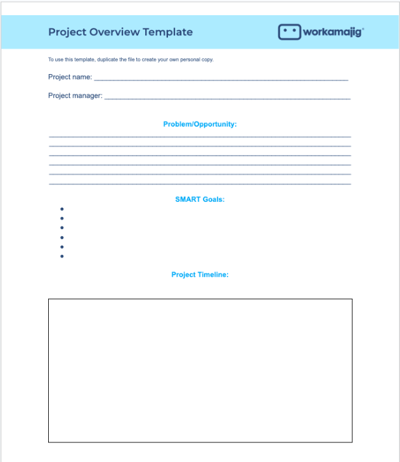Image of Project Overview Template