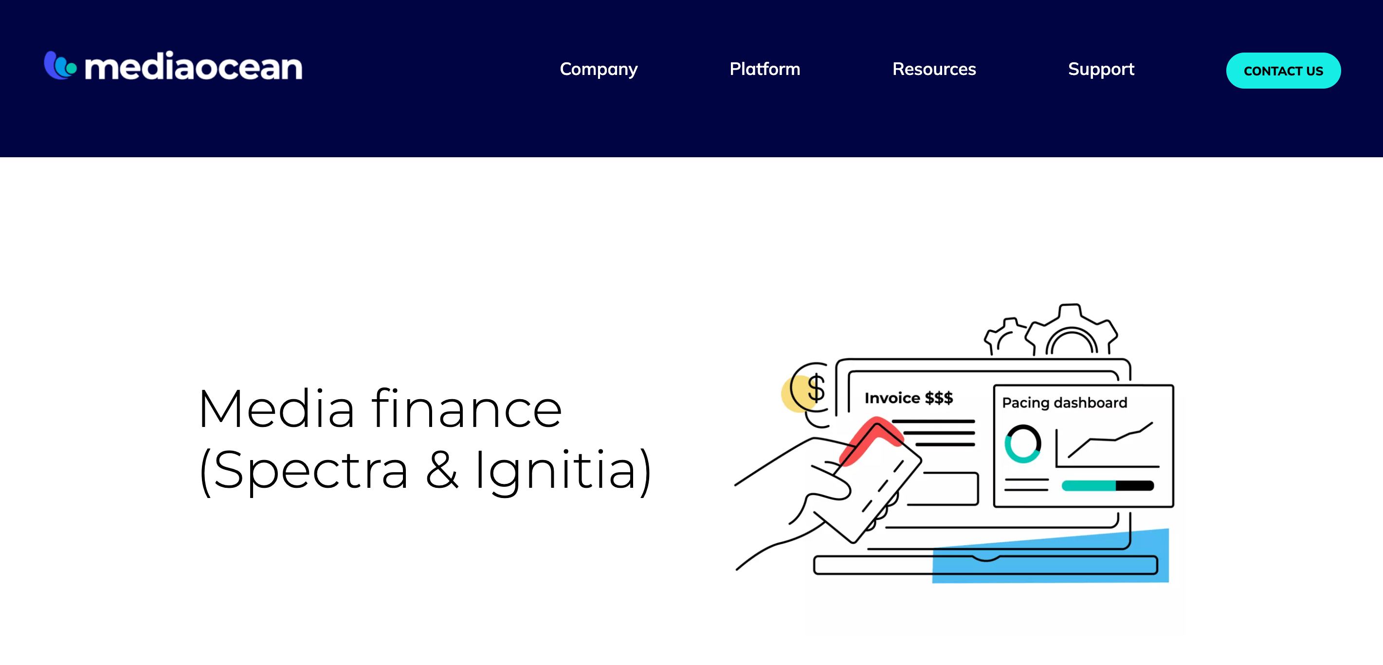 Mediaocean homepage: Media finance (Spectra & Ignitia)